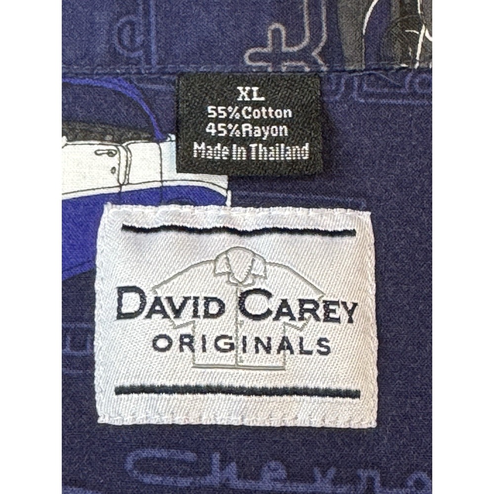 David Carey Shirt Mens XL Classic Chevy Car Hawaiian Aloha Short Sleeve - Picture 2 of 9